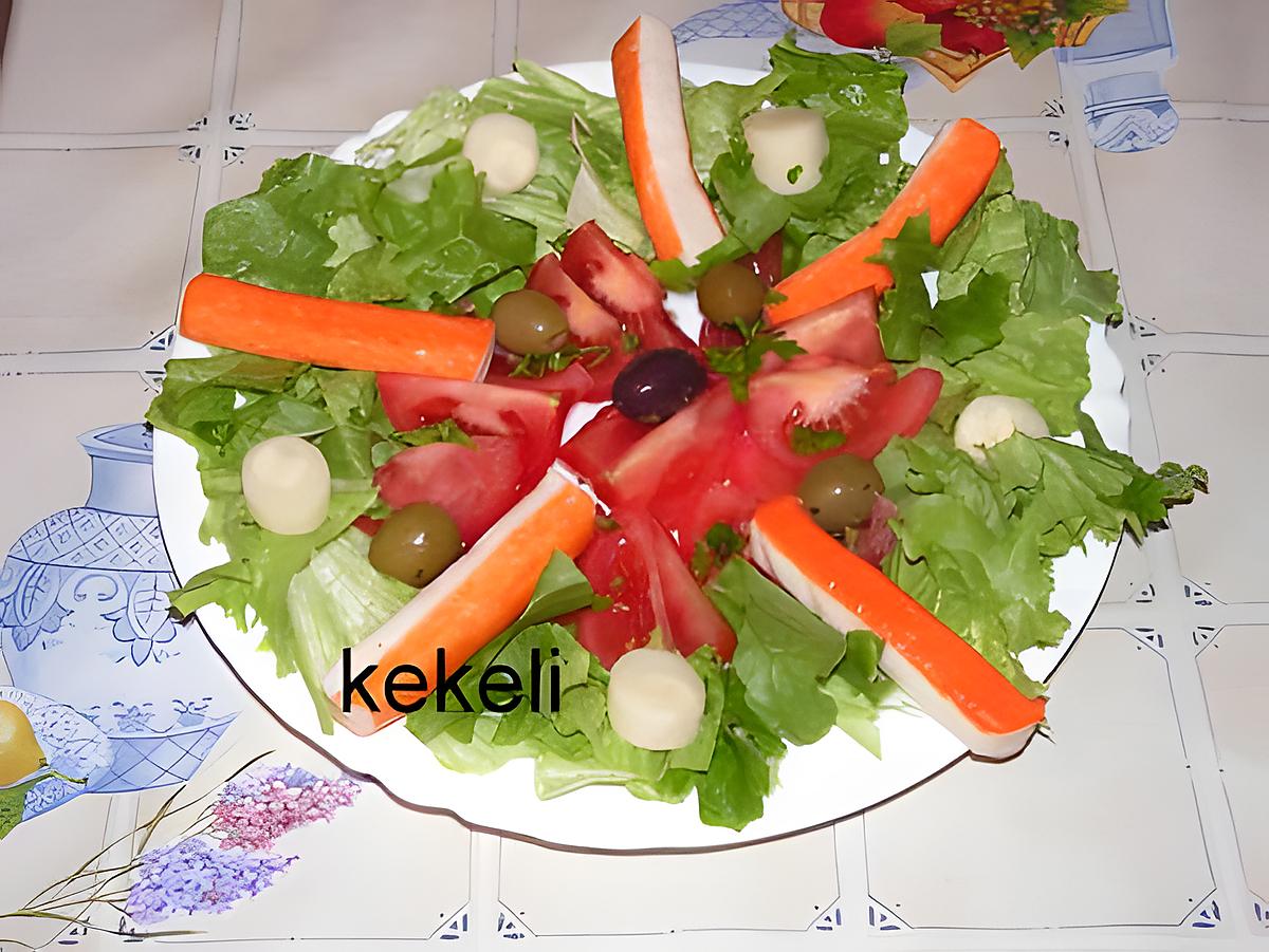 recette Salade de crudités et surimi