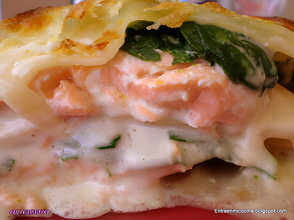 recette LASAGNES SAUMON-EPINARDS