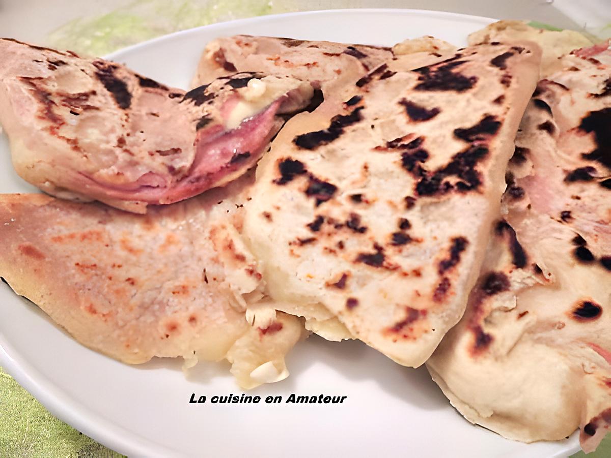 recette Naan jambon et fromage