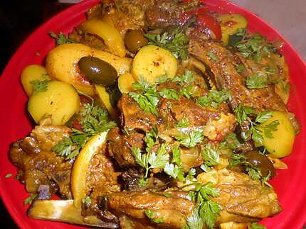 recette Tajine d agneau aux citrons confits et olives violettes