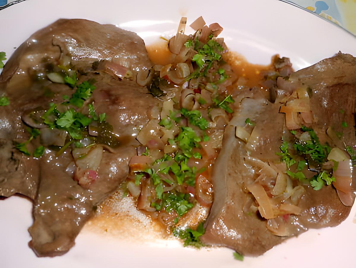 recette Tranche de coeur de veau au vinaigre de xérés