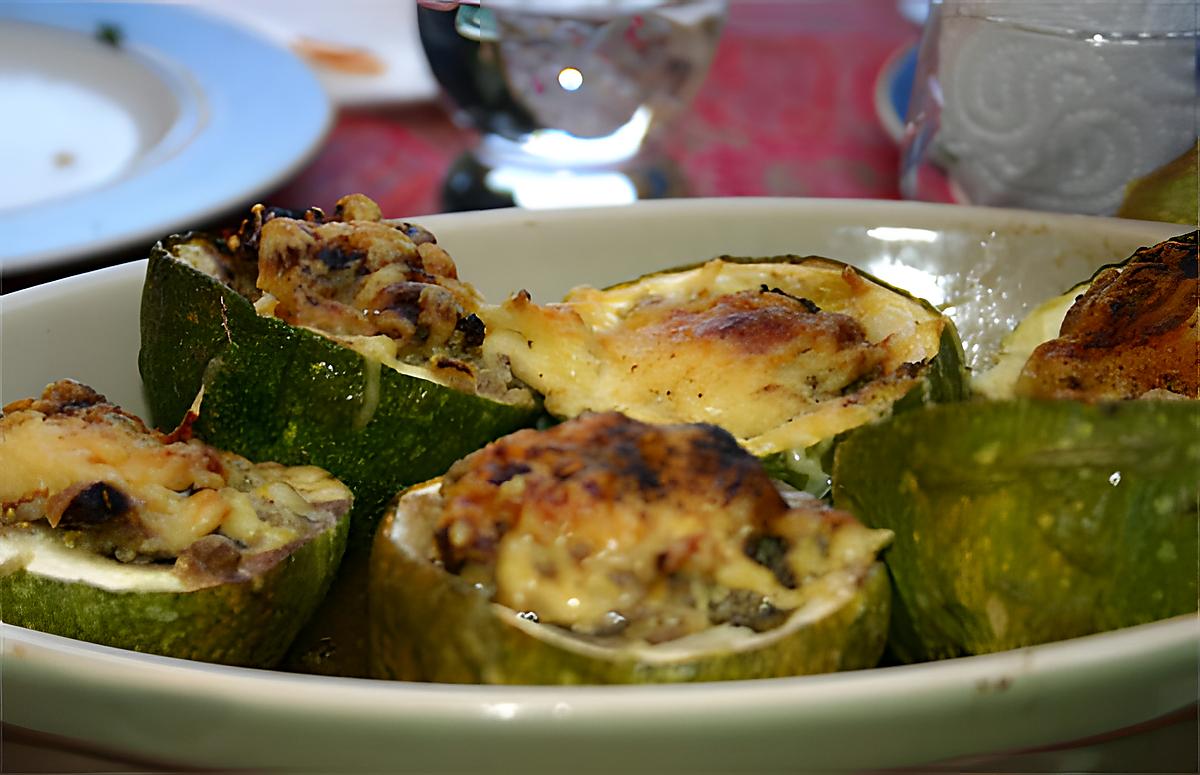 recette Courgette ronde farcie façon moussaka