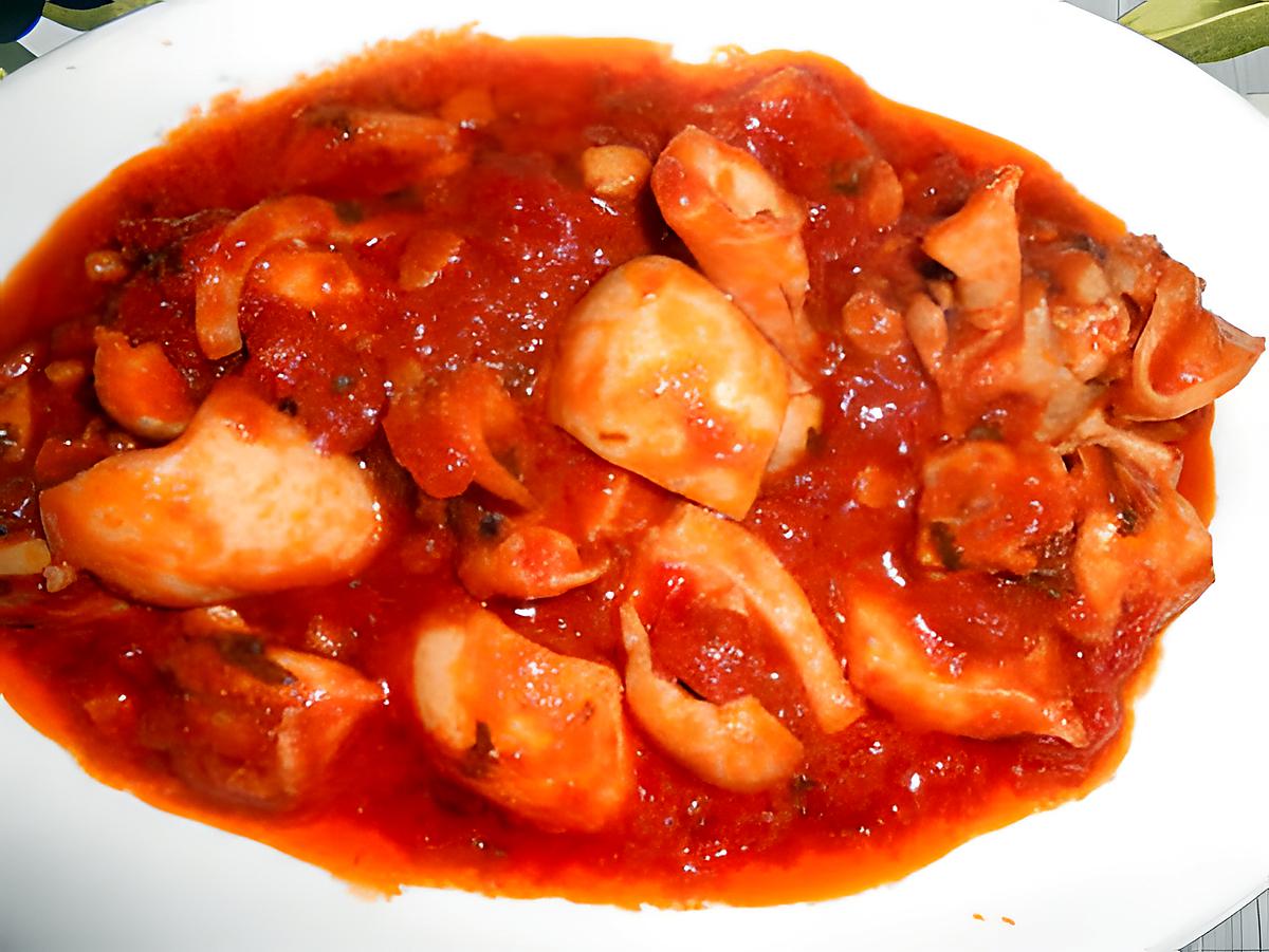 recette SEICHE EN SAUCE