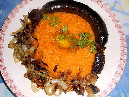 recette Boudin noir aux oignons et sa purée de butternut