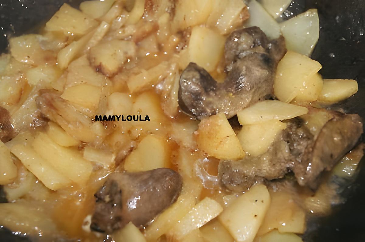 recette Pomme de terre aux oignons et abats de canette