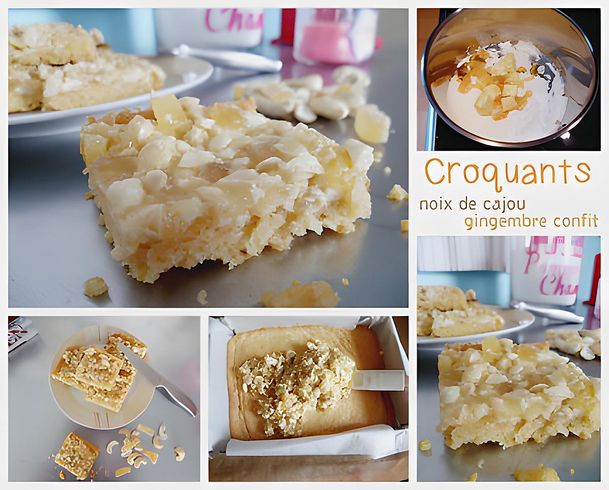 recette Croquants noix de cajou et gingembre confit