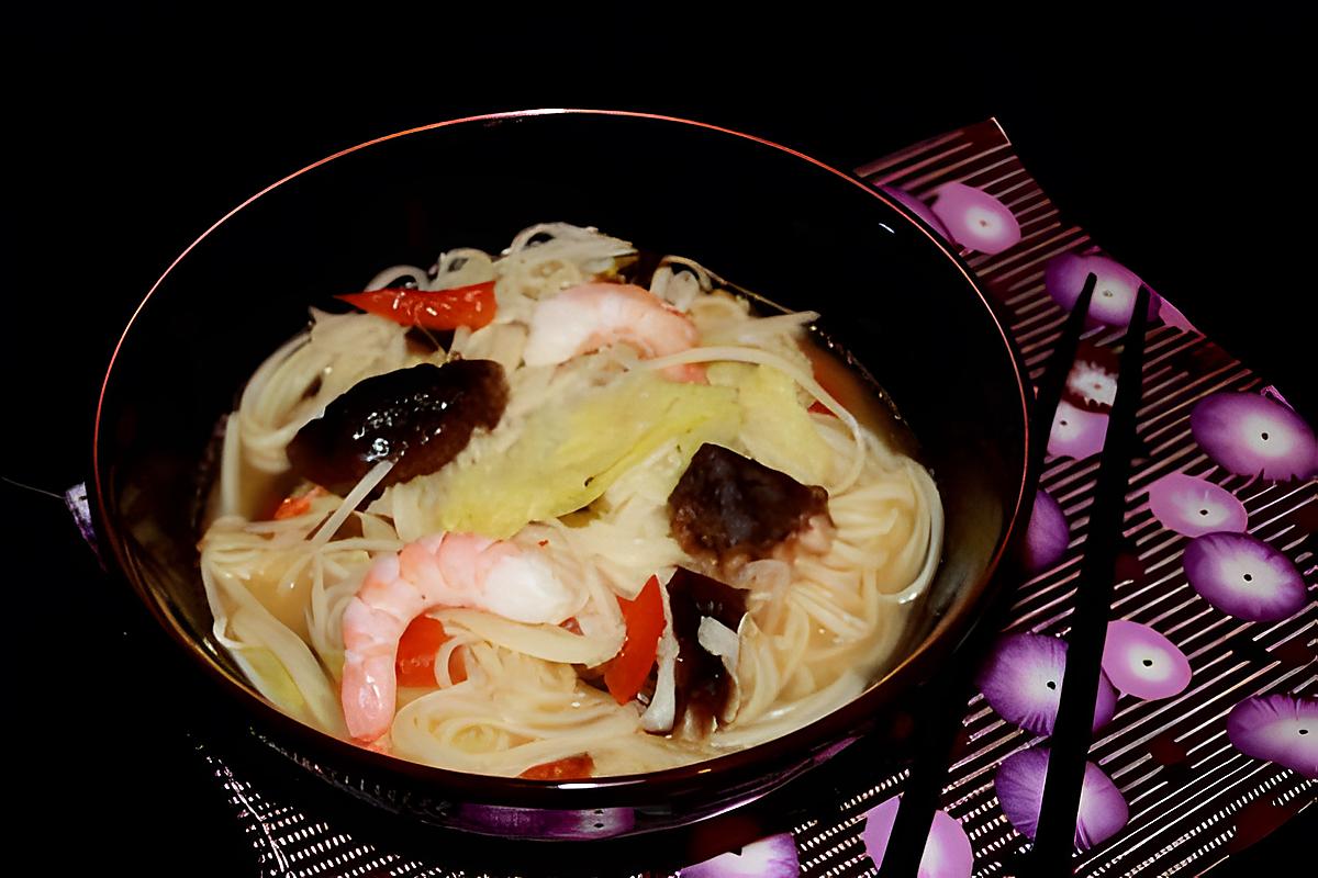 recette Soupe de miso aux crevettes