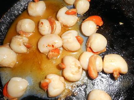 recette Tagliatelles aux noix de st jacques et champignons