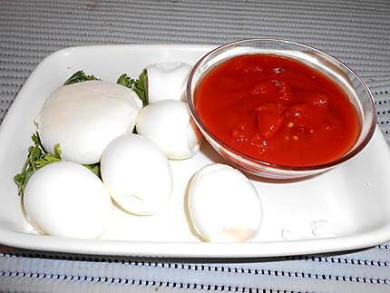 recette OEUFS DURS A LA TOMATE GRATINES