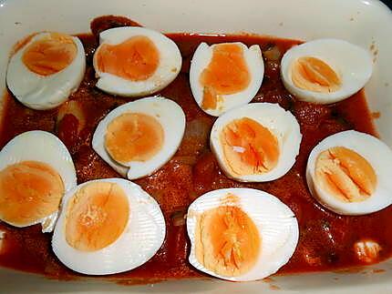 recette OEUFS DURS A LA TOMATE GRATINES