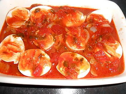 recette OEUFS DURS A LA TOMATE GRATINES