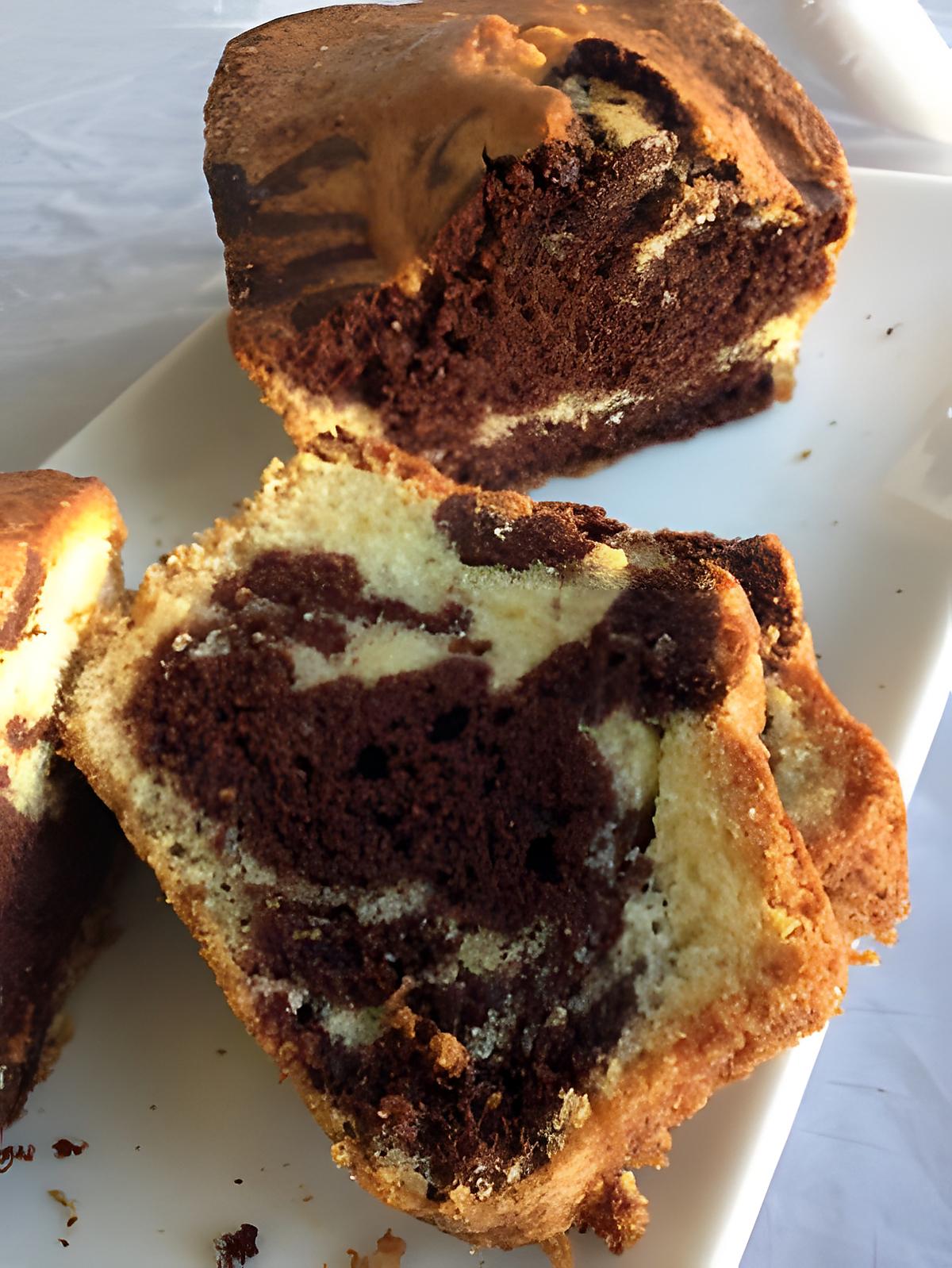 recette cake marbré chocolat vanille