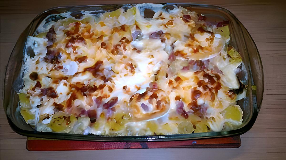 recette Gratin de Butternut au chèvre et aux lardons