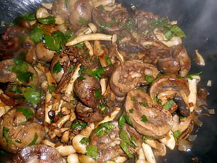 recette Rognons d agneau aux champignons saveurs d asie