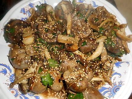 recette Rognons d agneau aux champignons saveurs d asie