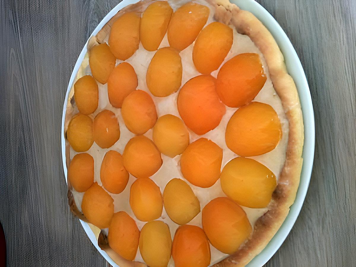 recette tarte abricot crème patissière à la pâte de calisson.