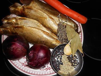 recette Bouffis (harengs salés et fumés) marinés en terrine