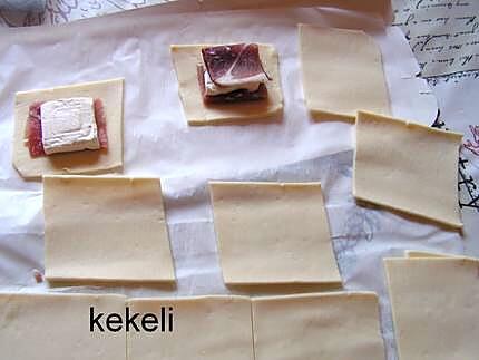 recette Feuilleté au jambon sec et fromage frais