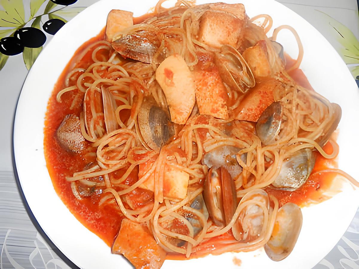 recette SPAGHETTADE CALAMARS ET VONGOLE