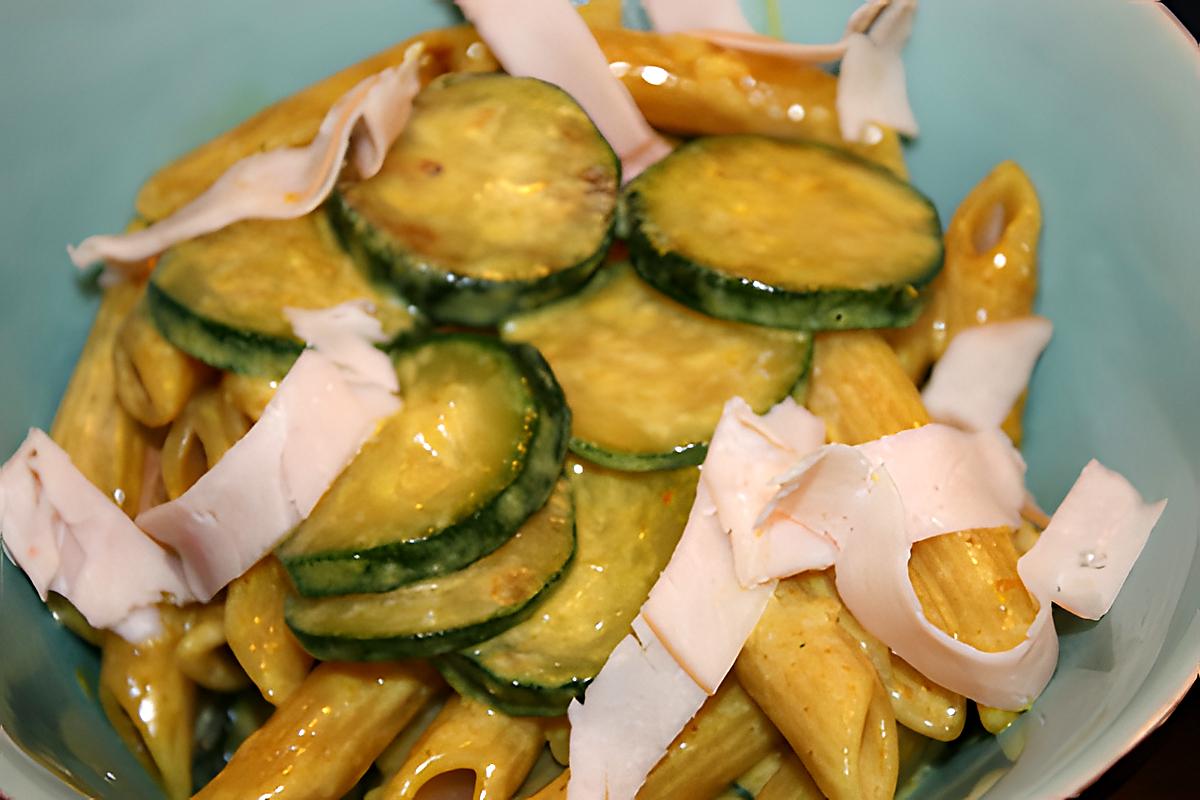 recette Penne au curry, sauce aux courgettes