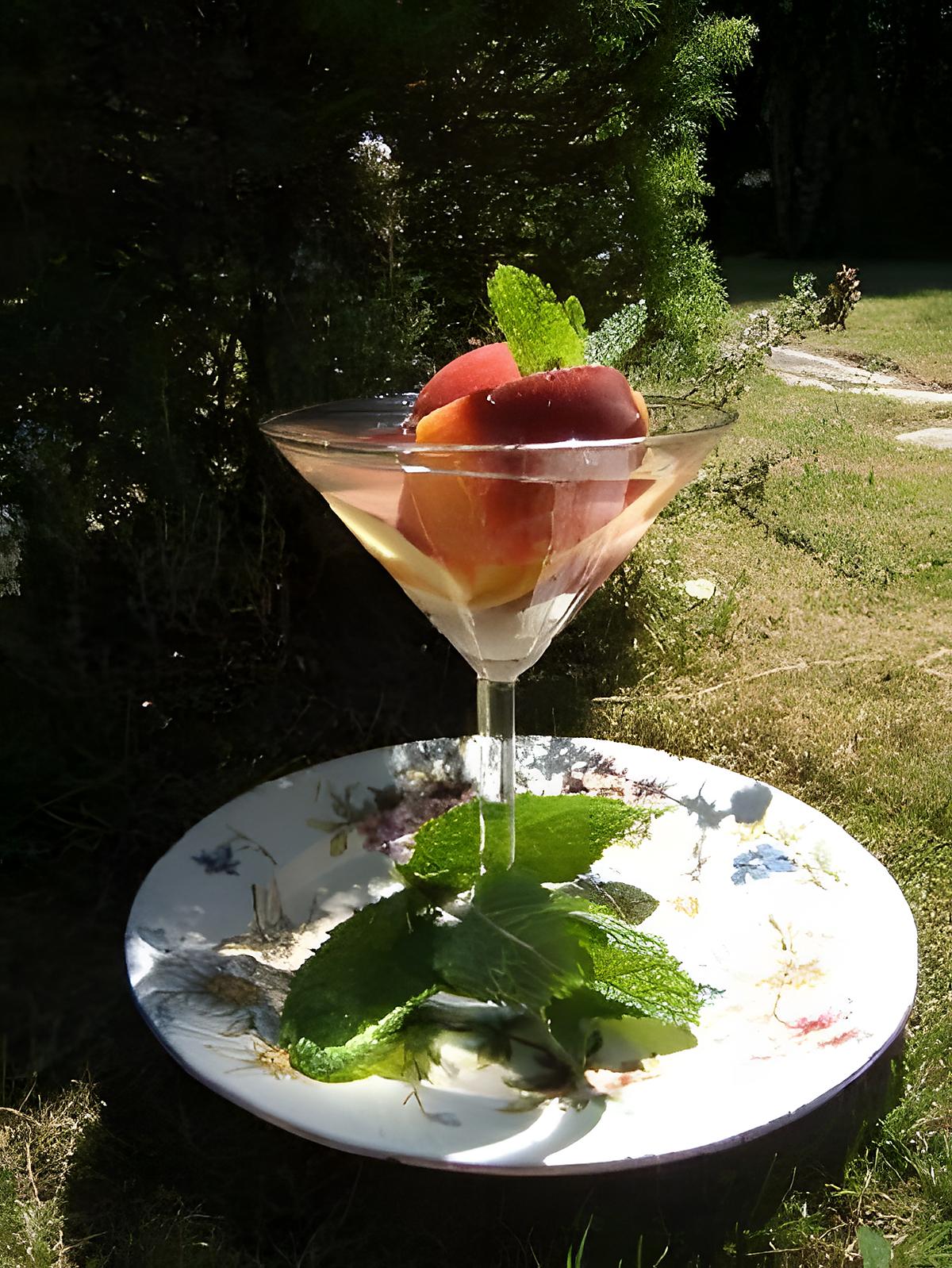 recette Mélée de pêches au muscadet