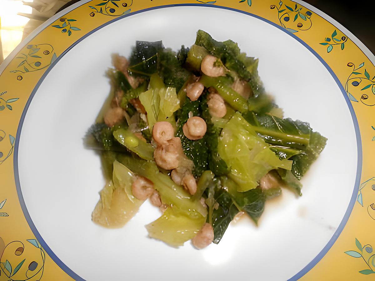 recette Poele de Crevette gris au chou vert et haricot vert