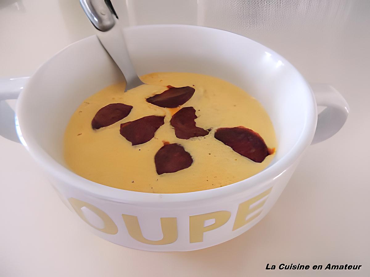 recette Soupe de maïs et chorizo grillé dans le Soup & Co