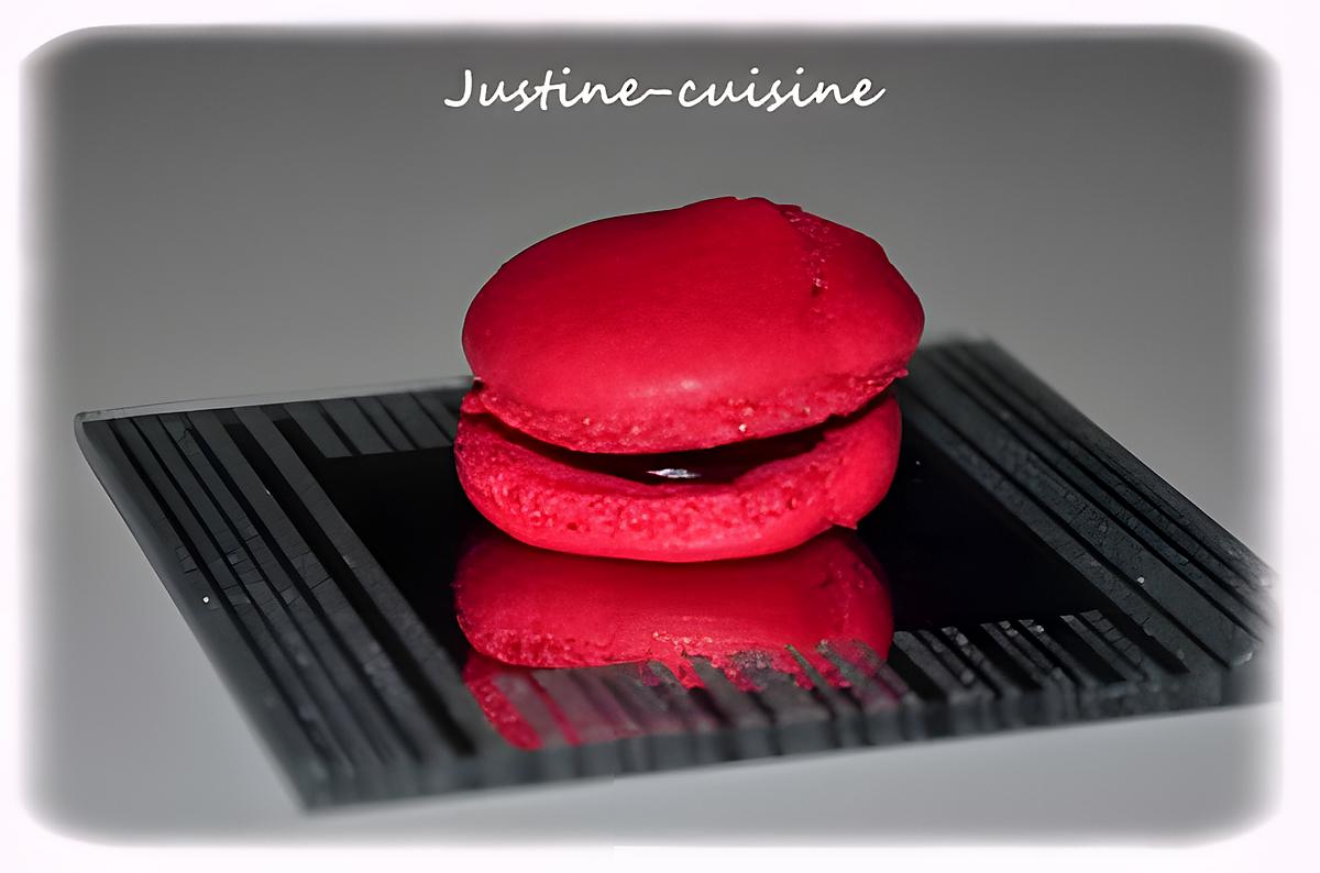 recette Macarons ganache chocolat/framboise