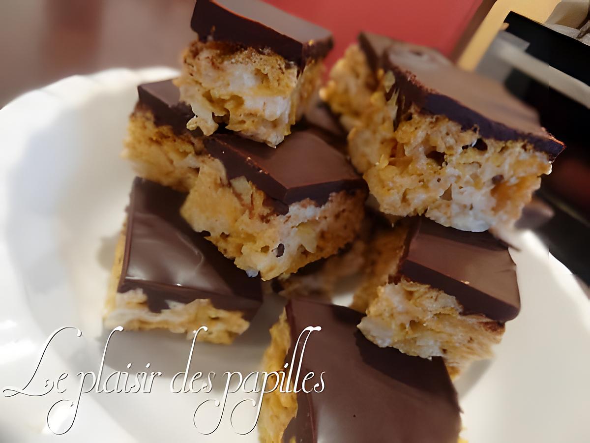 recette ~Barres de corn flakes au chocolat~