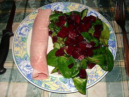 recette salade de maches aux betteraves rouge