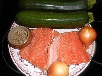 recette Pavé de saumon aux courgettes et cumin