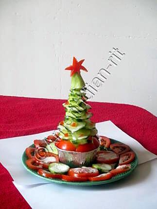 recette Noel concombre tomates a la creme