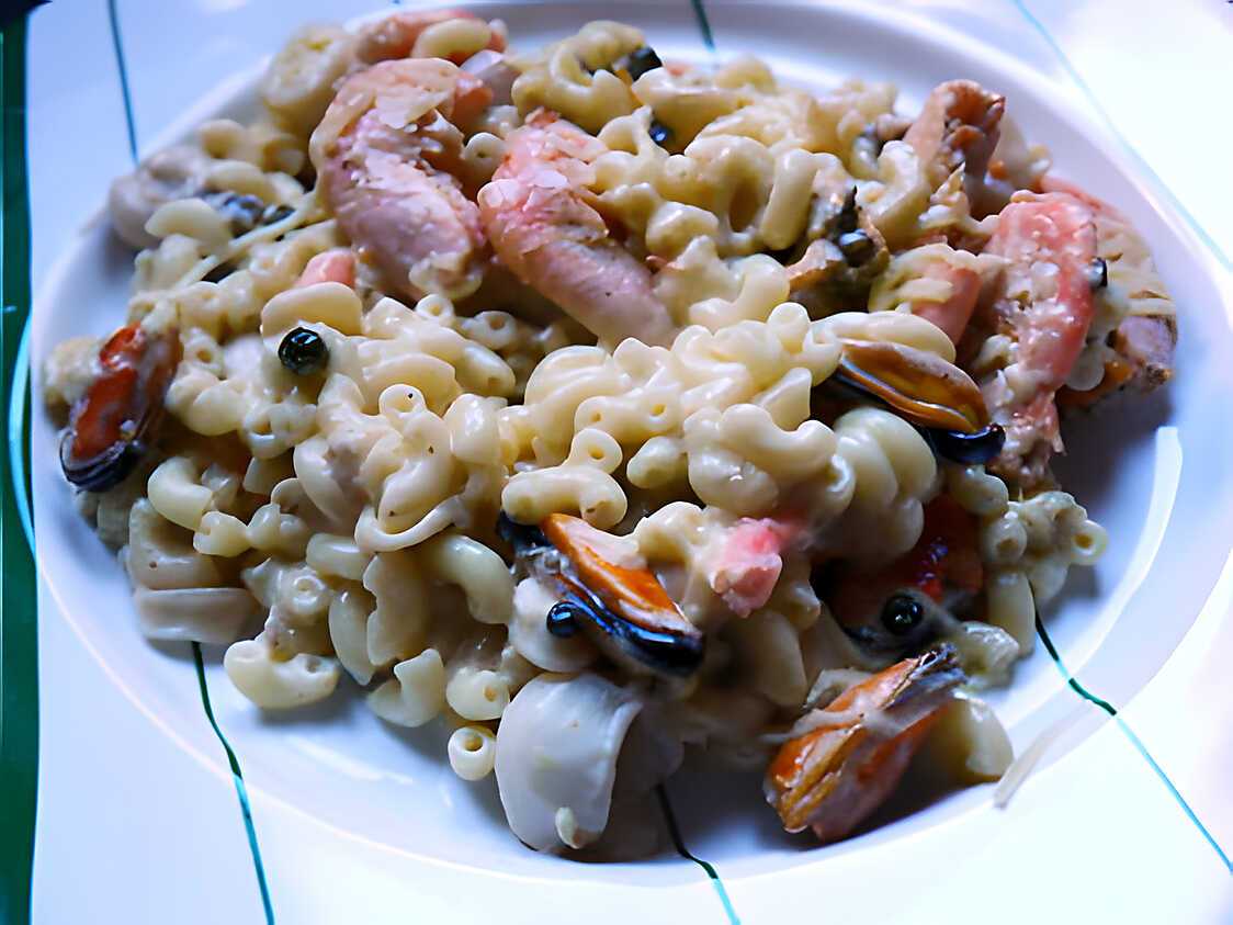 Recette de Coquillettes aux fruits de mer par fanfan