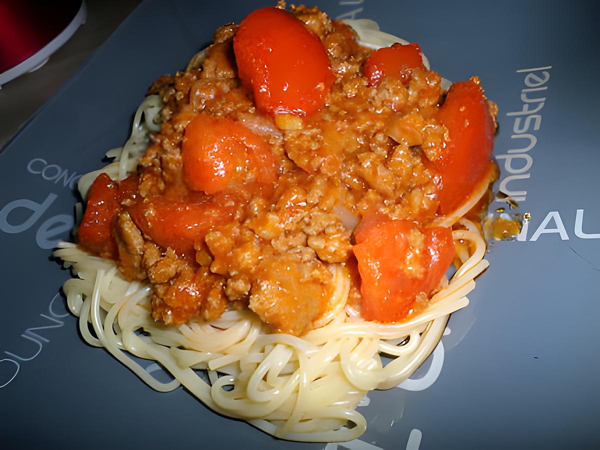 recette Spaghettis à la bolognaise et mozzarella