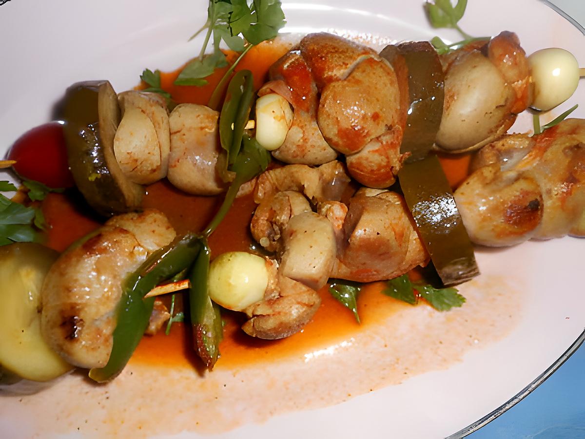 recette Brochette de rognon de veau a la hongroise