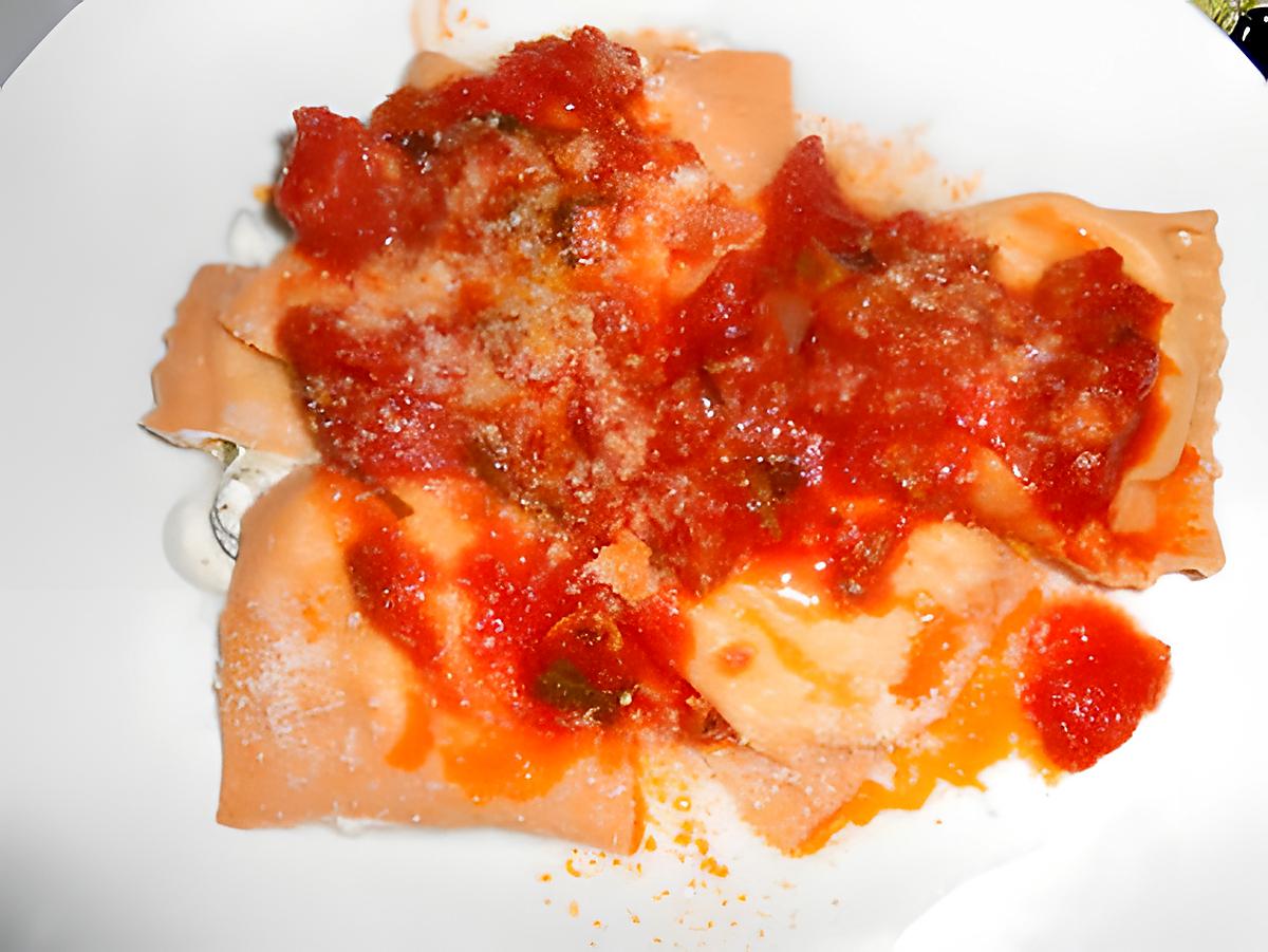 recette RAVIOLI ROUGES AUX TROIS FROMAGES (2ème étape)