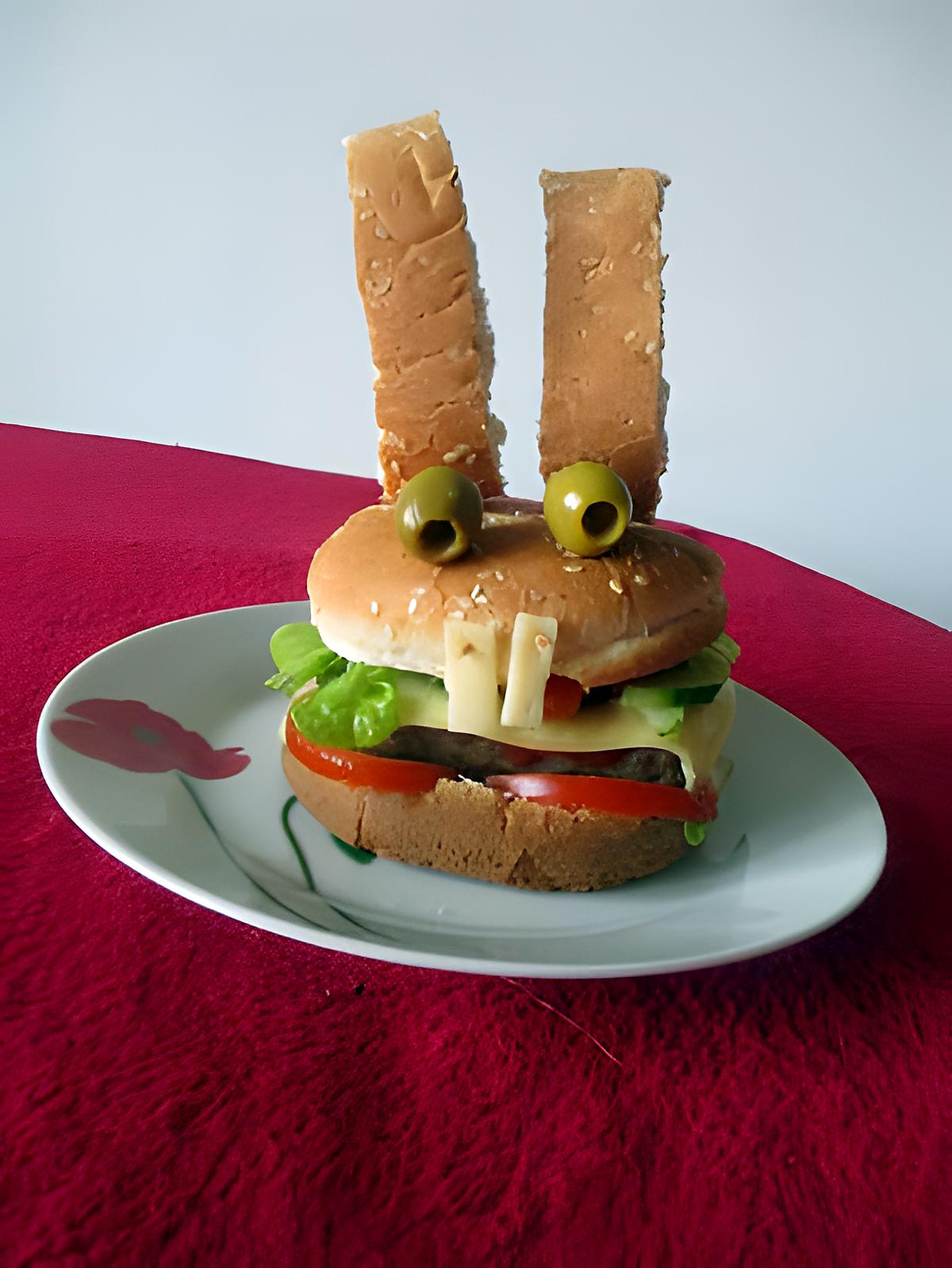 recette Rabbit burger aux crudités