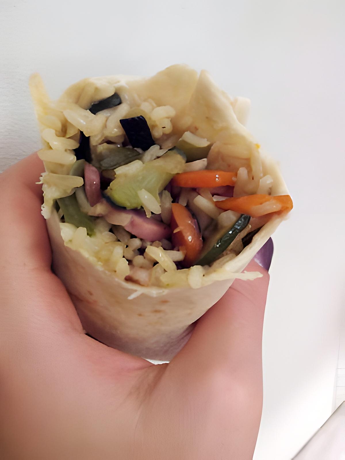 recette Wrap de riz composé et raclette