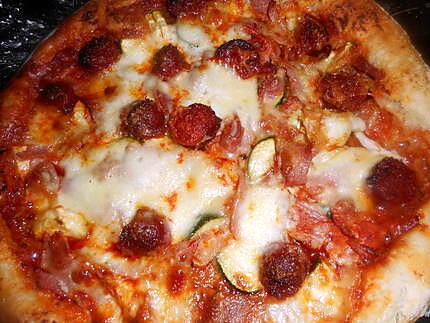 recette Pizza jambon,chorizo,fromage