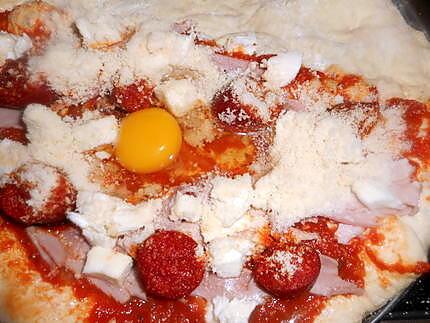 recette Calzone jambon,chorizo,oeuf,fromage