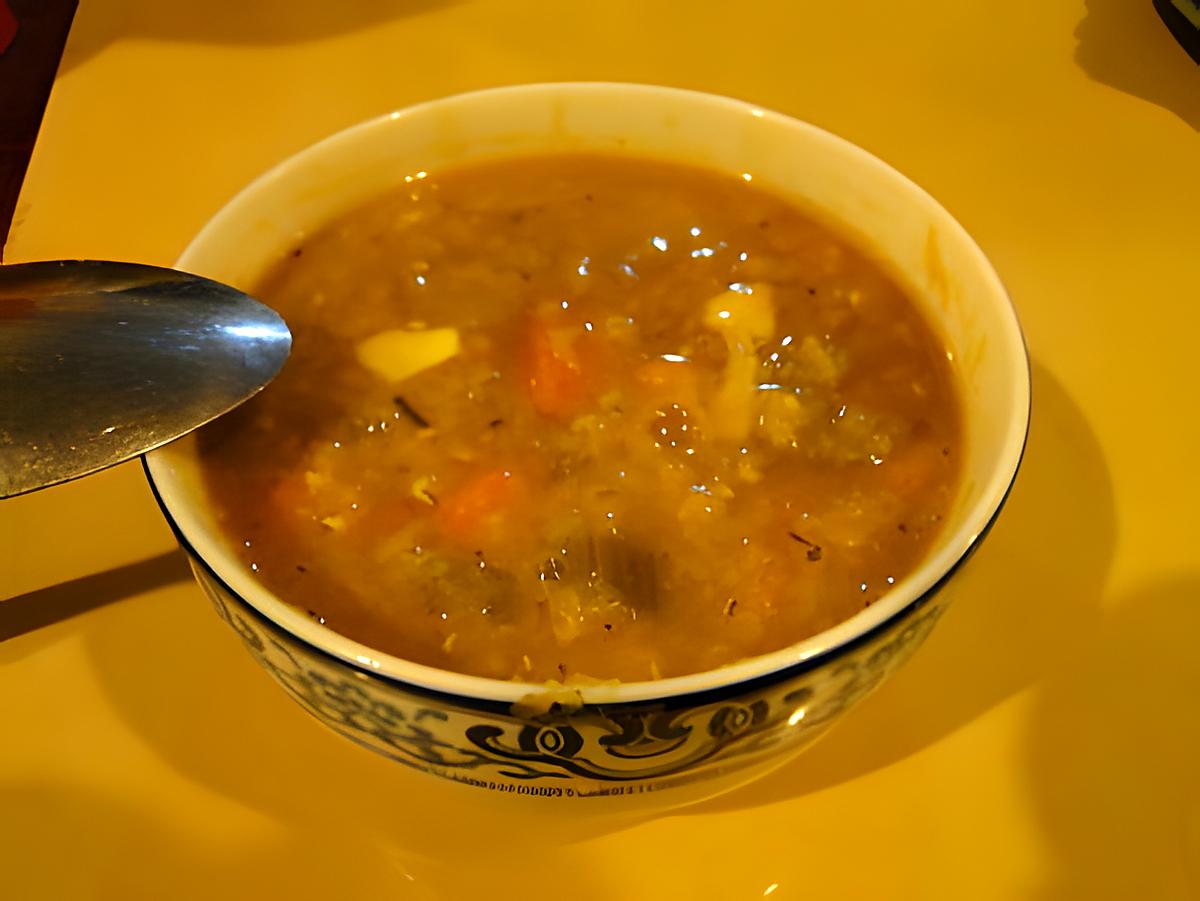 recette Soupe "anti-rhume" aux lentilles oranges