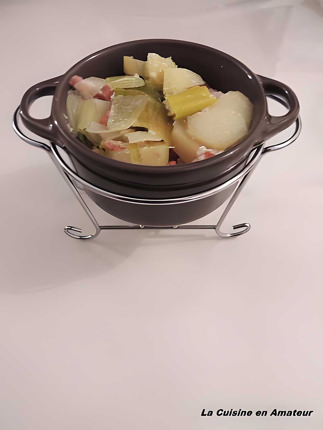 Recette de Gratin pommes de terre, poireaux et lardons par marylineH
