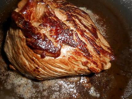 recette Steak dans la poire aux échalotes confites