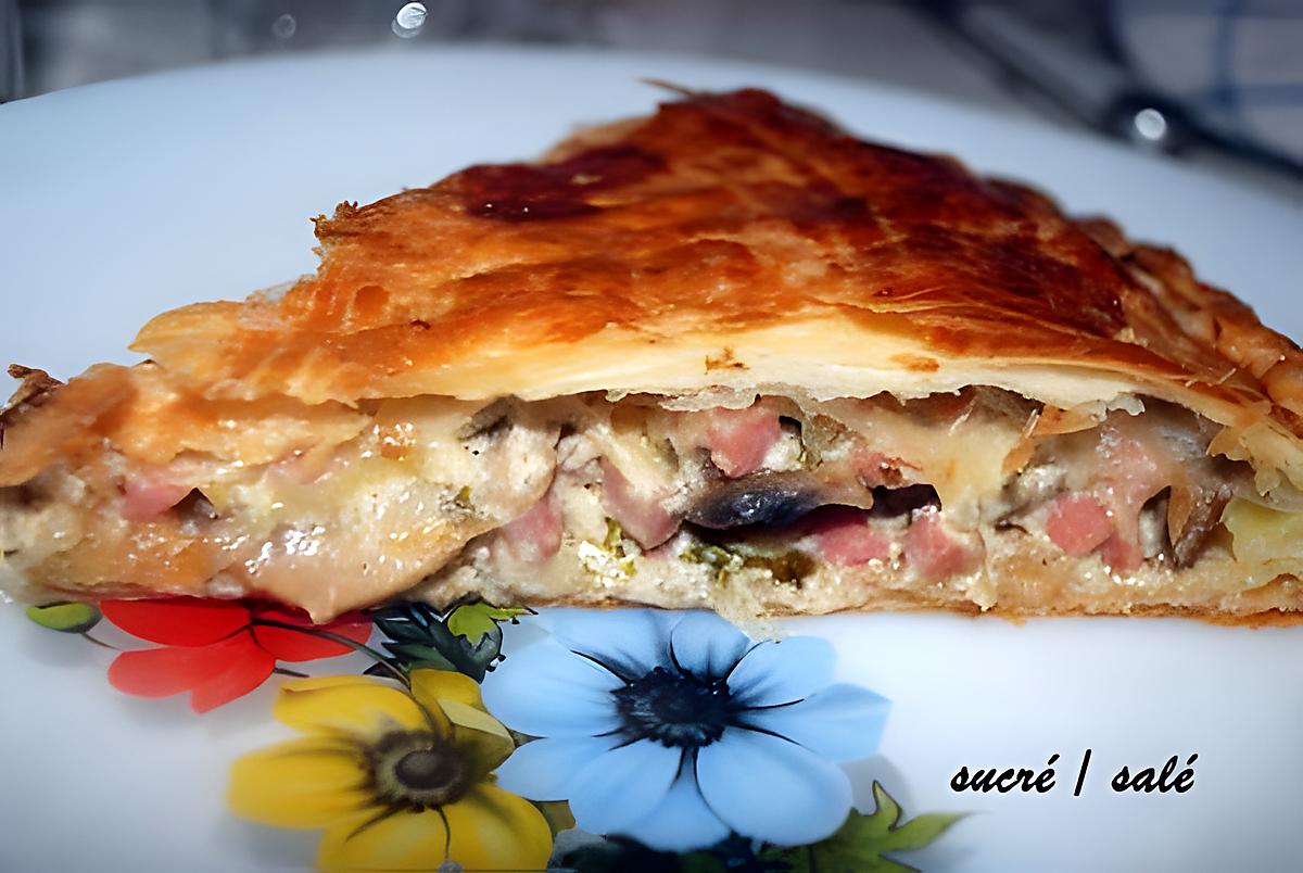 recette Tourte jambon-champignons