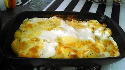 recette Gratin de pomme de terre aux petits suisses chevre mozzarella