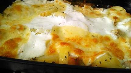 recette Gratin de pomme de terre aux petits suisses chevre mozzarella