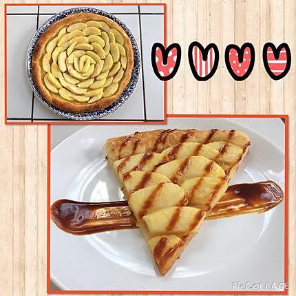 recette tarte aux pommes et beurre salé, sauce au caramel onctueux