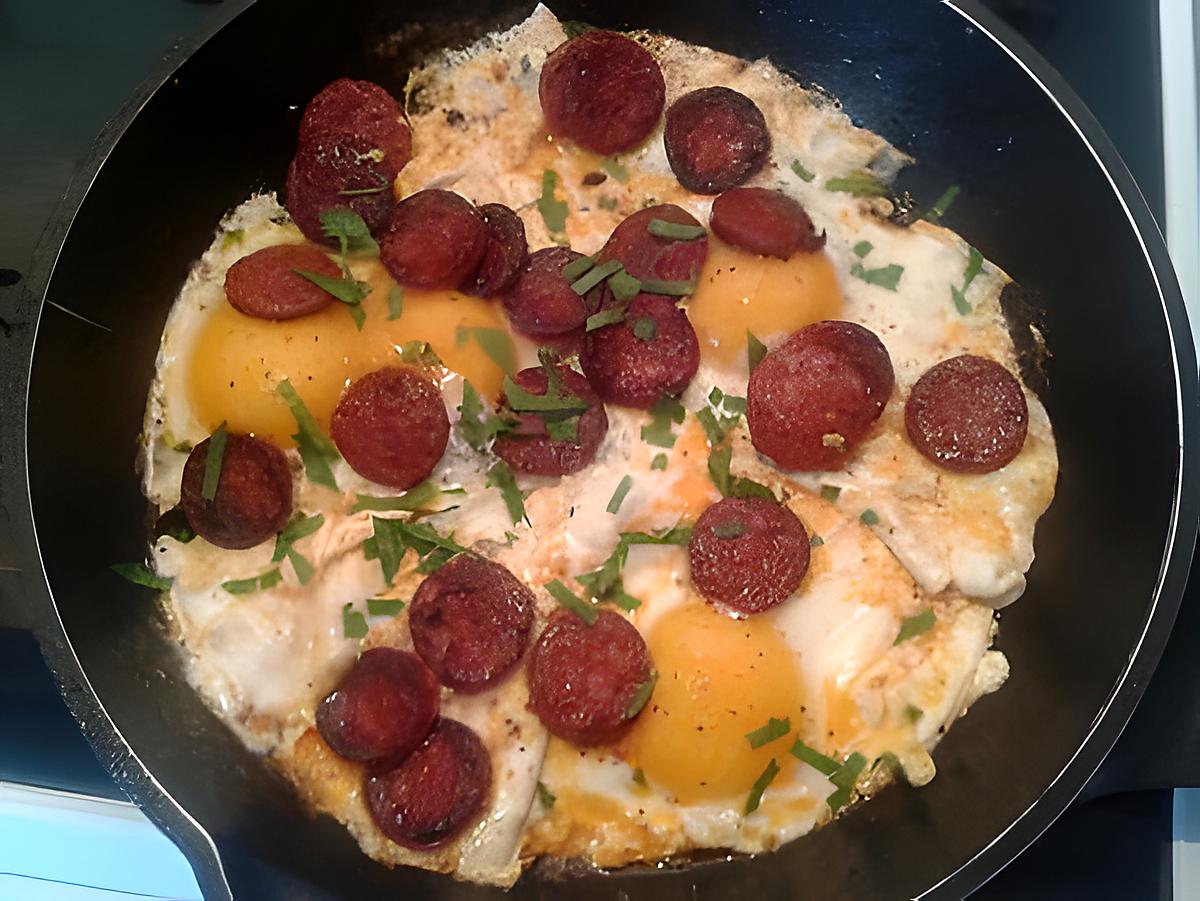 recette oeufs au chorizo