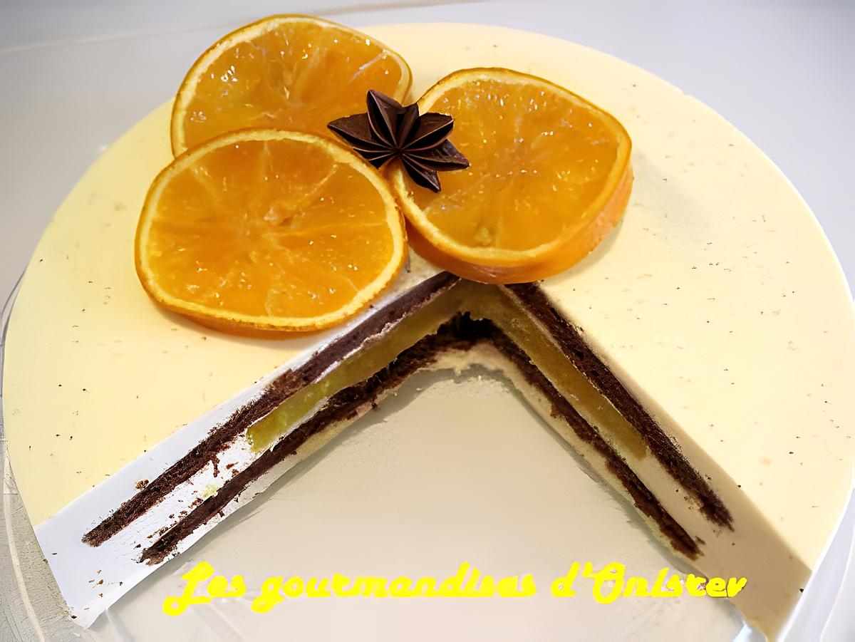 recette Bavarois au Cointreau, insert marmelade d’orange et gâteau chocolat