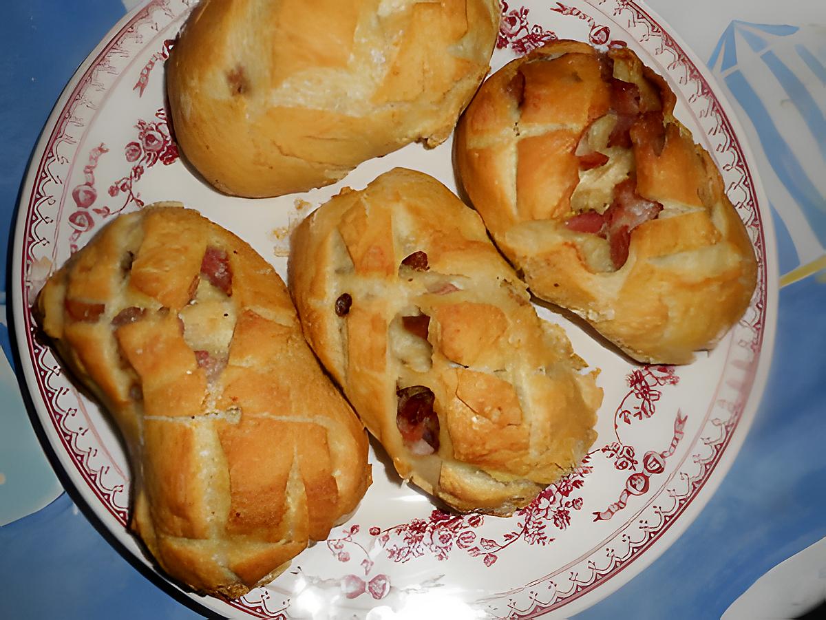 recette Petits pains aux lardons